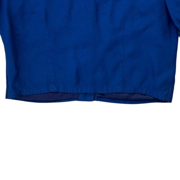 Staud Women’s Nautical Striped Navy Yellow Red Boxy Collared Button Blouse Top L - Picture 6 of 9